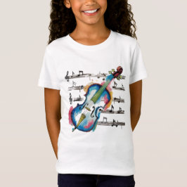 Abstract Violin Girls' Jersey T Shirt