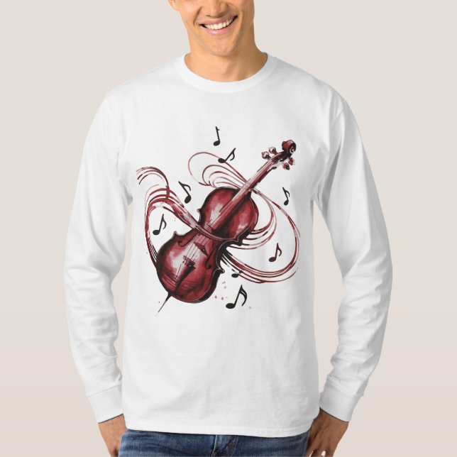 abstract violin Men's basic long-sleeved T Shirt (Framsida)