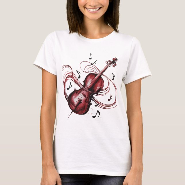Abstract violin women's t shirt (Framsida)