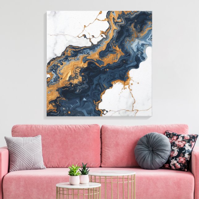 Abstract Wall Art Canvas – Modern Minimalist (Insitu (Vardagsrum))