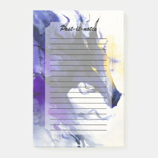 Abstract Watercolor Black Horse Portrait Post-it Block