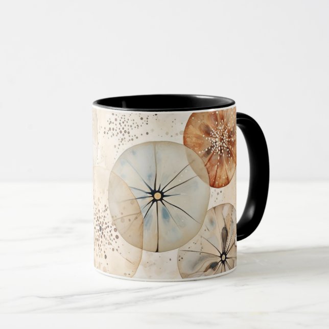 Abstract watercolor design circles coffee mug mugg (Framsida höger)