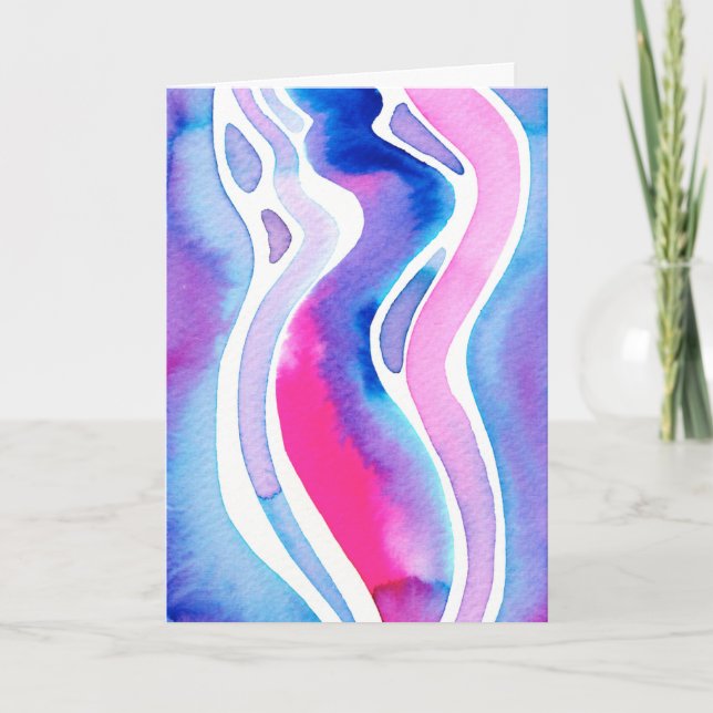 Abstract Watercolor Design Kort (Framsida)