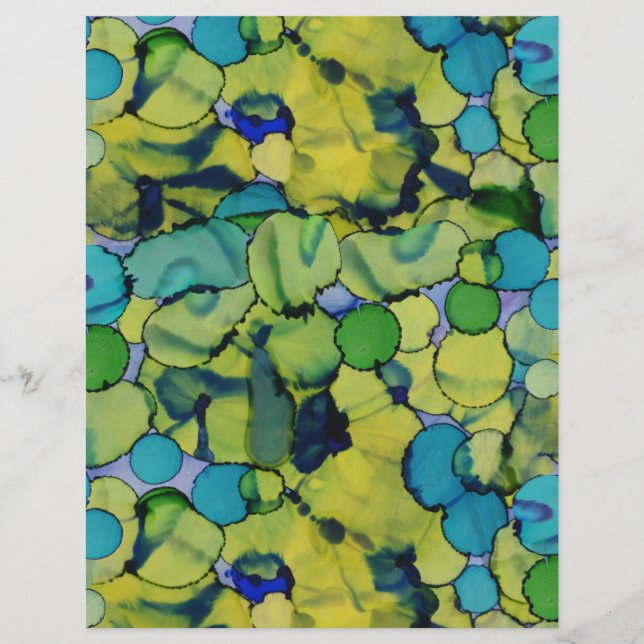 Abstract Watercolor Green Teal Blue Paper Sheet (Framsida)