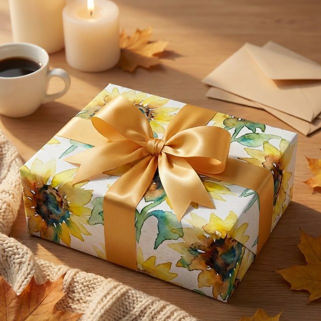 Abstract Watercolor Sunflowers Seamless Pattern  Presentpapper (#abstractwatercolor #watercolorpattern #sunflowerpattern #floralpattern #seamlesspattern #surfacepat)