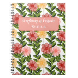 Abstract Watercolour Florals Notebook Anteckningsbok