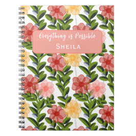 Abstract Watercolour Florals Notebook Anteckningsbok