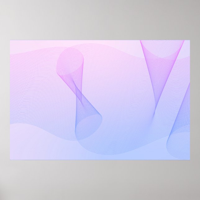 Abstract Wavelines Pink Blue Poster (Framsidan)