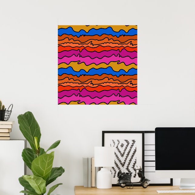 Abstract Wavy Lines Wall Art Poster (Hemmakontoret)