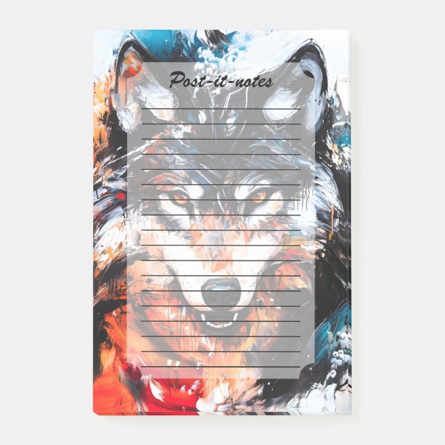 Abstract Wild Spirit Wolf Post-it Block (Framsida)