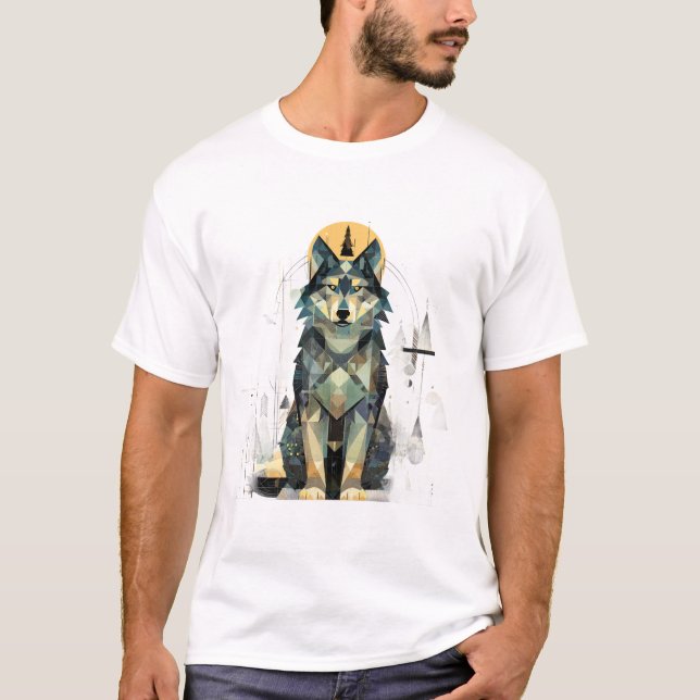 Abstract Wolf Forest  T Shirt (Framsida)