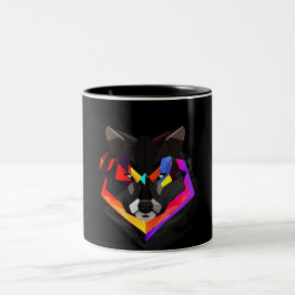 Abstract wolf mug Två-Tonad mugg