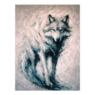 Abstract Wolf Painting Fototryck