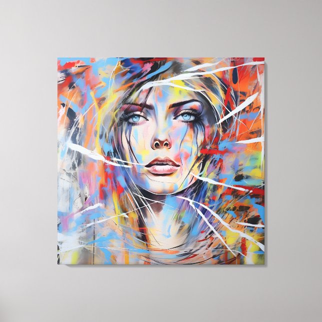 Abstract woman face 01 canvastryck (Framsida)
