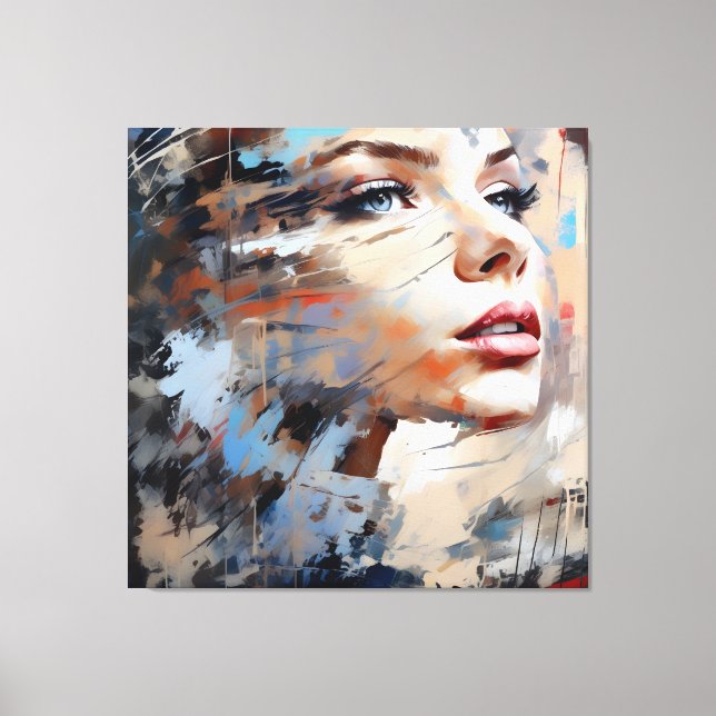 Abstract woman face 01 canvastryck (Framsida)