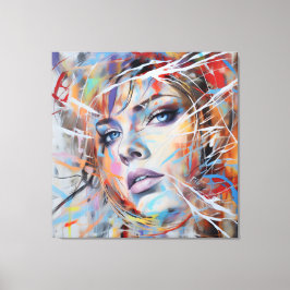 Abstract woman face 02 canvastryck