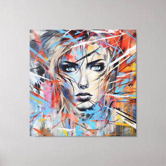 Abstract woman face 03 canvastryck