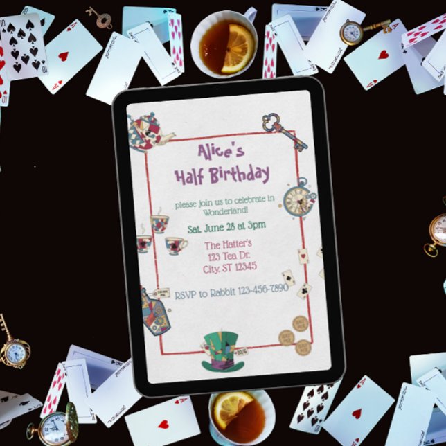 Abstract Wonderland Birthday Invitation Inbjudningar (Skapare uppladdad)