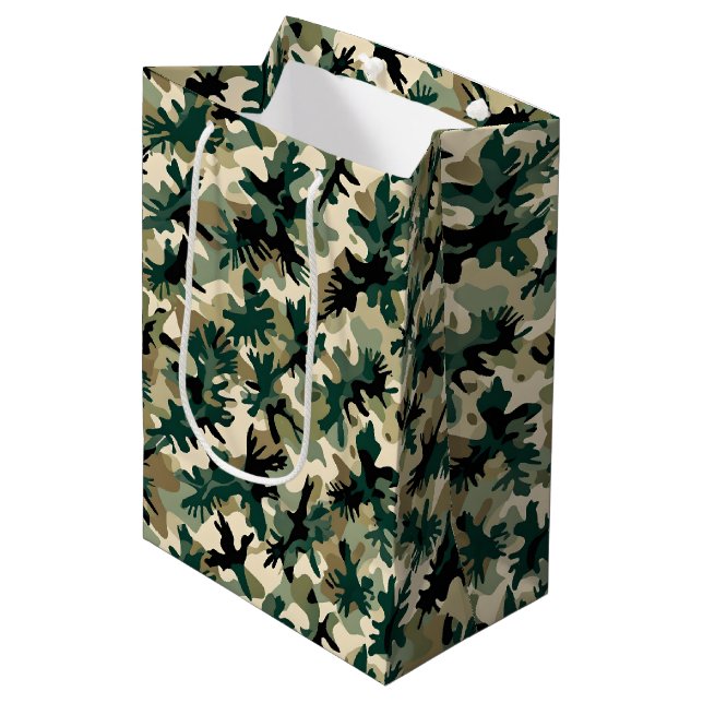 Abstract Woodland Camouflage Pattern Green and Tan (Framsidan Vinklad)