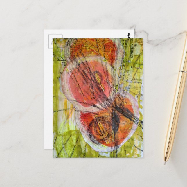 abstract words collage  vykort (Fram/Back In Situ)