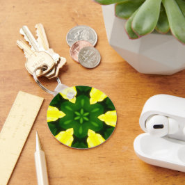 ABSTRACT YELLOW AND GREEN DRAWING. SAMER BRASIL. 3 NYCKELRING