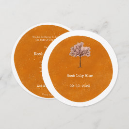 Abstract Yellow Circle Shape Pink Tree Card Inbjudningar