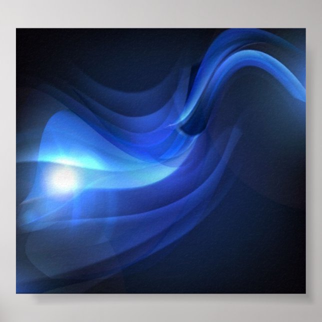 AbstractBlueWavesVectorBackground-ROYAL BLUE BLACK Poster (Framsidan)
