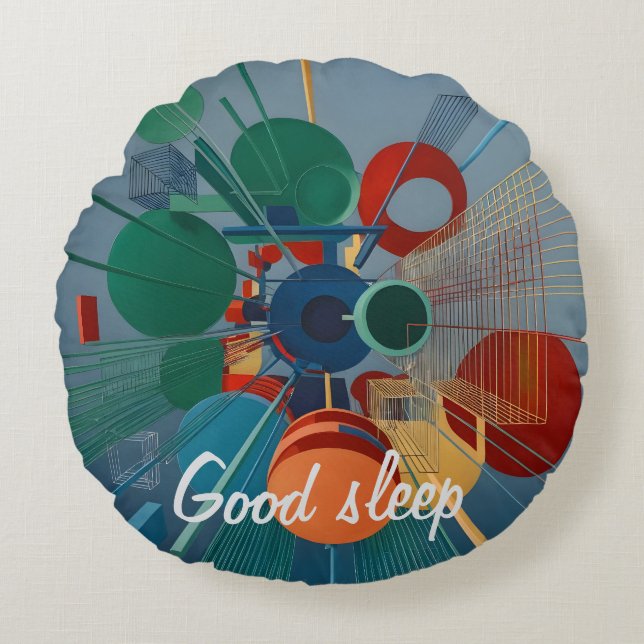 Abstraction color  rund kudde (Framsidan)