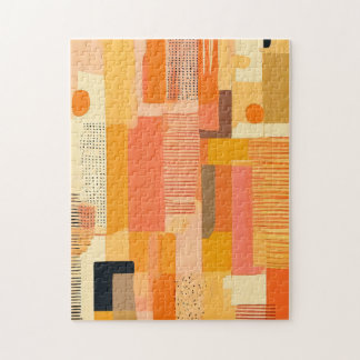 abstracto boho formas naranja pussel