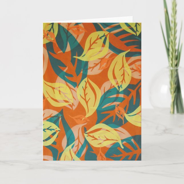 Abstracts Löv Falling, Fiberart Kort (Framsida)