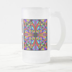AbstractStained Glass frostad högväxt Mug4 Frostat Ölglas