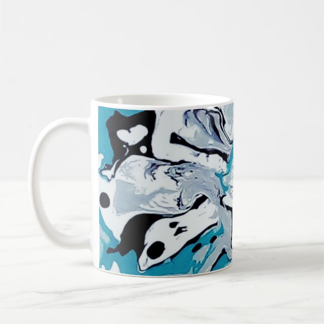 Abstrait motif fantôme. kaffemugg (Vänster)