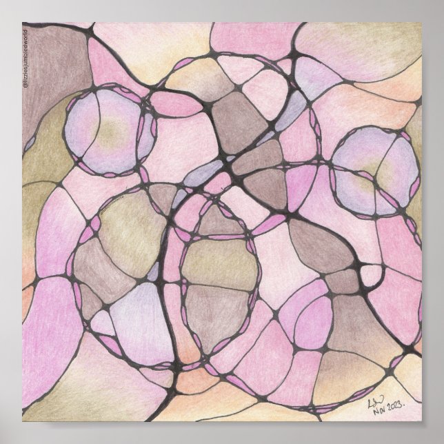 Abstrakt1-dockningsutskrift 8 x 8 tum. poster (Framsidan)