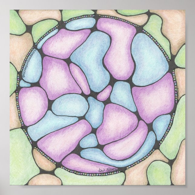 Abstrakt2-dockningskonst 8 x 8 tum. poster (Framsidan)