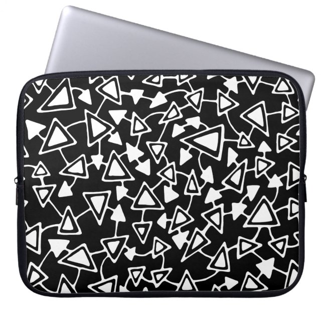Abstrakt 021112 - Svartvit Laptop Sleeve (Framsidan)