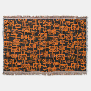 Abstrakt 041113 - Orange på svart Filt