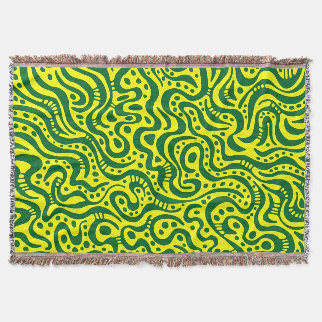 Abstrakt 041211 - Grönt av skogar med Gult Mysfilt (Framsidan)