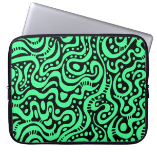Abstrakt 041211 - Grönt för nyanser i svartvitt Laptop Sleeve
