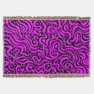 Abstrakt 041211 - Magenta på svart Filt