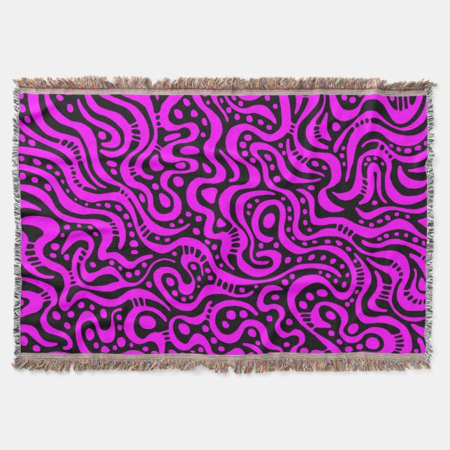 Abstrakt 041211 - Magenta på svart Filt (Framsidan)