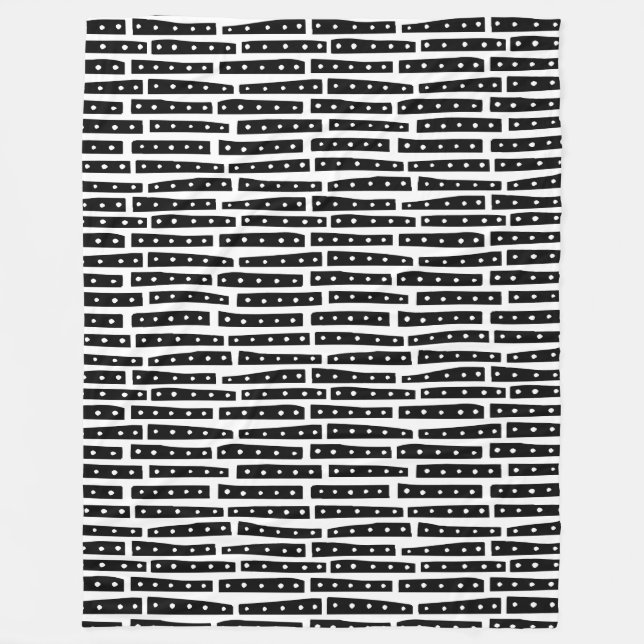 Abstrakt 101119 Mönster - Svartvit Fleecefilt (Framsidan)