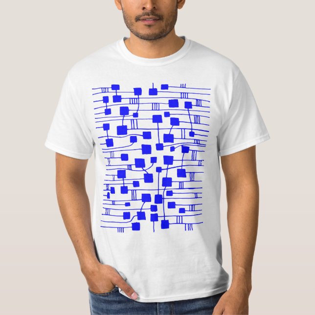 Abstrakt 111211 - Blå Tee Shirt (Framsida)
