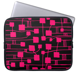 Abstrakt 111211 - Neon Red on Black Laptop Fodral