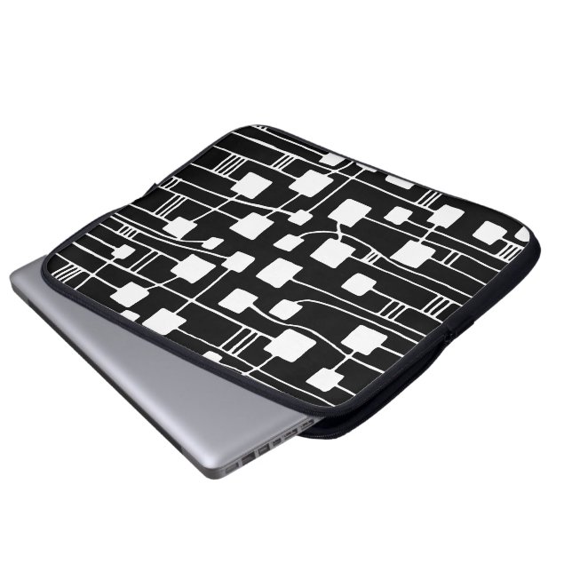 Abstrakt 111211 - Svartvit Laptop Sleeve (Framre botten)