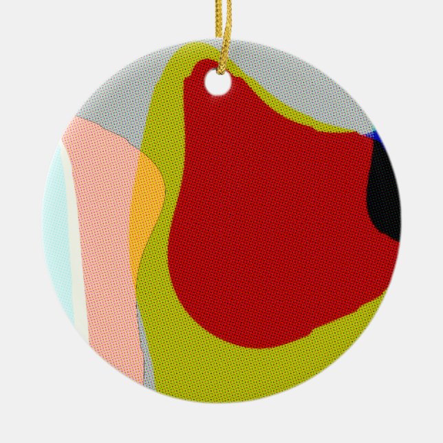 Abstrakt 1117 - Färgkonst Julgransprydnad Keramik (Framsidan)