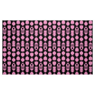Abstrakt 140823 - Rosa på svart Tyg