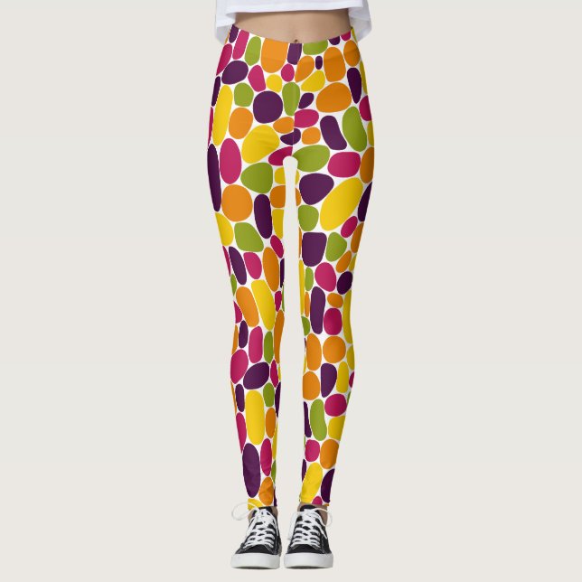 Abstrakt 160417 - Vin Gum Färg Leggings (Framsida)