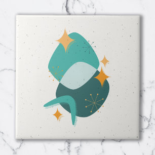 Abstrakt 17 Dekorativ kudde i medelårhundradet Kakelplatta