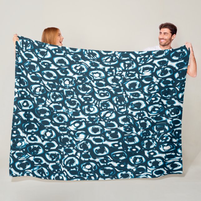 Abstrakt 190819-02 - Indigo Stil Fleecefilt (På plats)