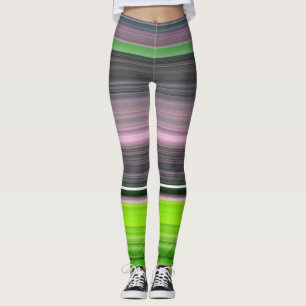 Abstrakt 1: Kalk och grått Leggings